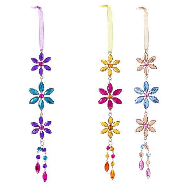 Ornament - Hanging Triple Daisy Tassel Ornament