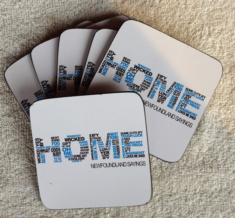 Coasters - HOME Sayings - 6 pack