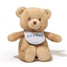 Rattle - Gund Bear with Bib Pink or Blue