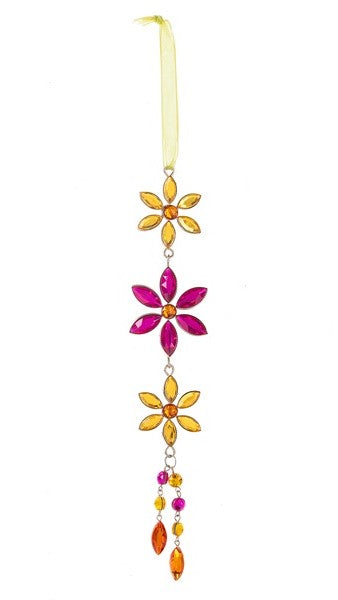 Ornament - Hanging Triple Daisy Tassel Ornament